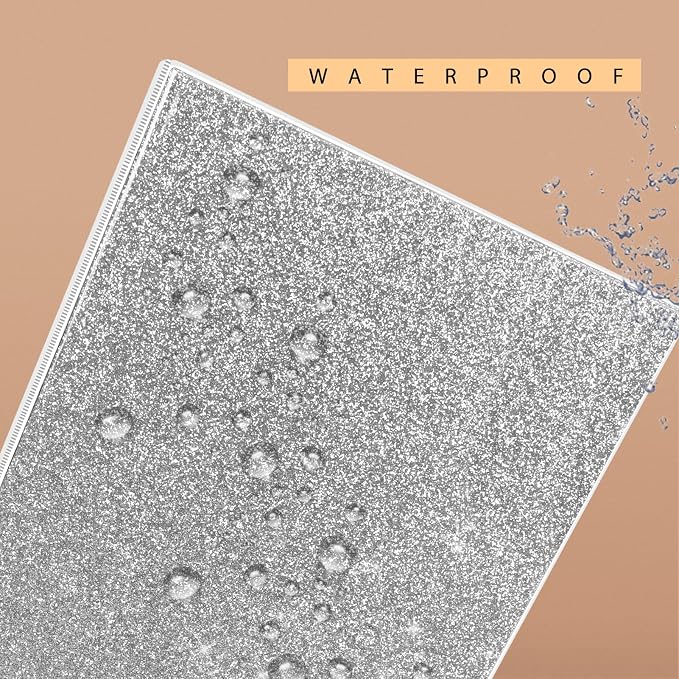 NatureTouch 3 Ring Binder, Glitter 1 Inch Binder Organizer (10.5'' x 11.5'') Holds 8.5’’ x 11’’ Letter Size 300 Pages, Waterproof Durable View Binder, 2 Pack, Silver