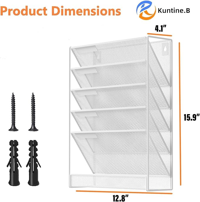 Kuntine.B Wall File Organizer Office Hanging Magazine Holder Wall File Organizer for Office Home