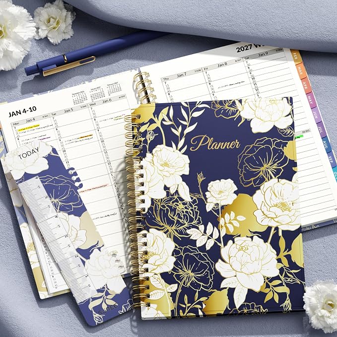 SUNEE 2027 Appointment Book, Quarter-Hourly, Weekly Monthly Planner, 6" x 8.3",Vintage