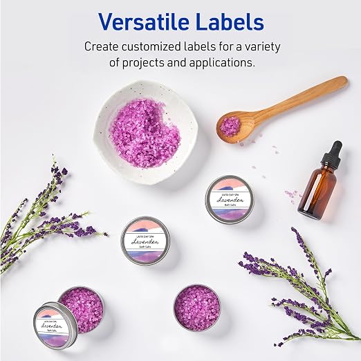 Avery TrueBlock Round Labels, 1" Diameter, Matte White, Sure Feed Technology, Print-to-The-Edge Capability, Laser/Inkjet Compatible, 720 Printable Labels Total (5224)