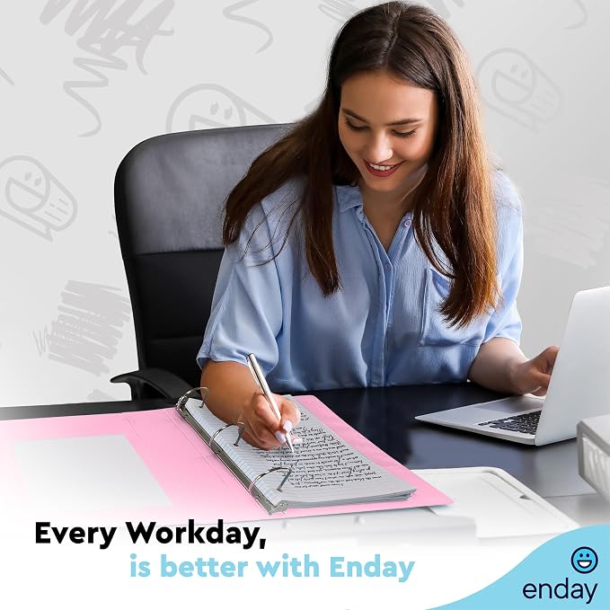 Enday 2 inch 3 Ring Binder (6 Pack - Assorted Colors) Binder 2 inch with Clear View Cover and 2 Inside Pocket - for Letter Size 8.5 x 11'' Paper, Ideal for School Supplies, Office, and Home