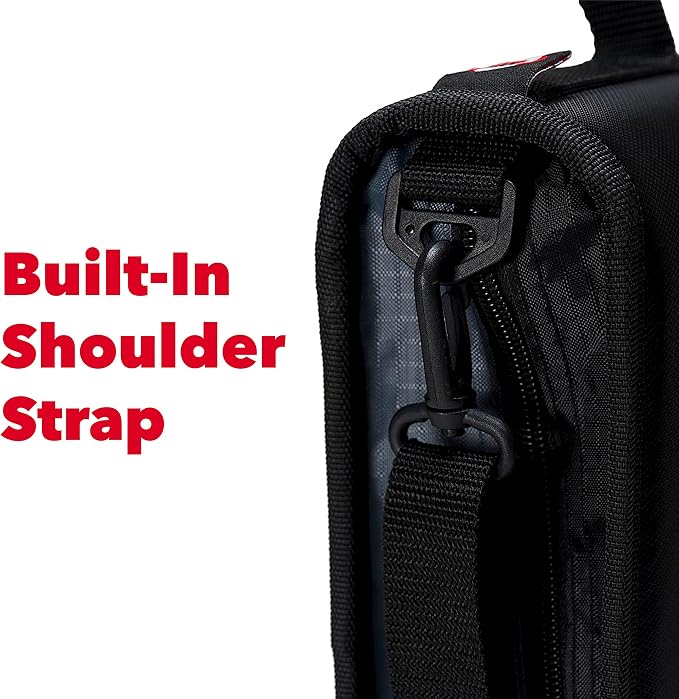 Case-it Zipper Binder | Dual 1.5" D-Rings | 500-Sheet | Z-176 Jet Black | Z Shape, Two Binders in One, Double-Sided, Multiple Pockets, Shoulder Strap, School & Office
