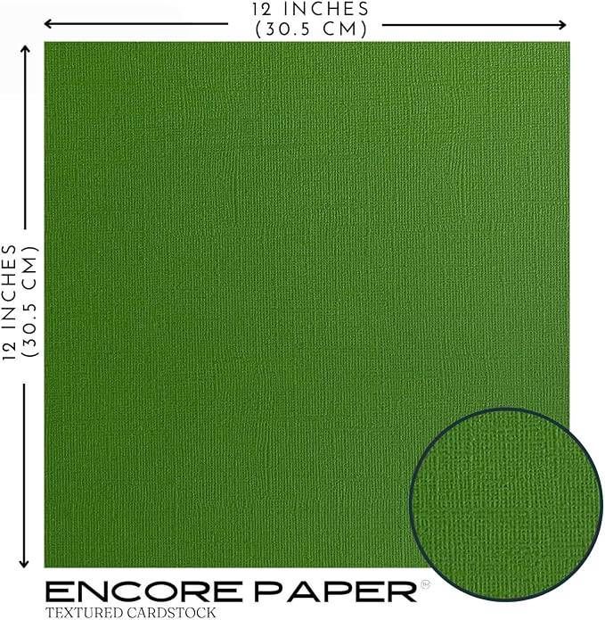 Dill Pickle—12x12 Textured Cardstock | 80lb Textured Green Scrapbook Paper | Premium Cardstock for Cricut Cutting | 25 Sheets