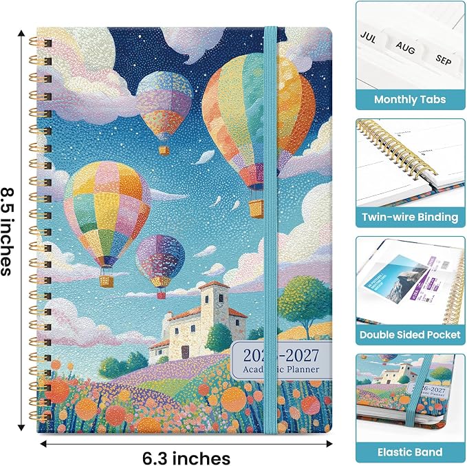 Planner 2026-2027, Monthly & Weekly Jul 2026-Jun 2027 Planner Calendar