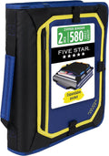 Five Star Zipper Binder 2 Inch O-Rings Case Organiser with Expansion Panel and 5-Tab Expanding File Folder, 580 Sheet Capacity, Cosmic Blast (290520M)