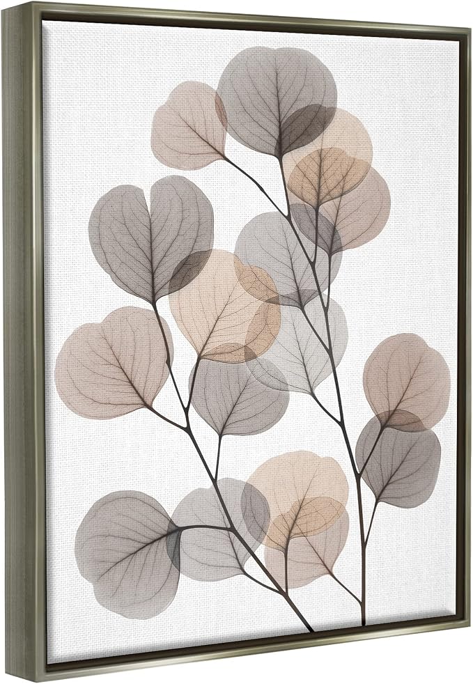 Modern Eucalyptus Leaf Stems, 16 x 20 Inch Canvas in Floater Frame | Stupell Industries · By Albert Koetsier · Ready to hang · Great for living room or office · Made in USA