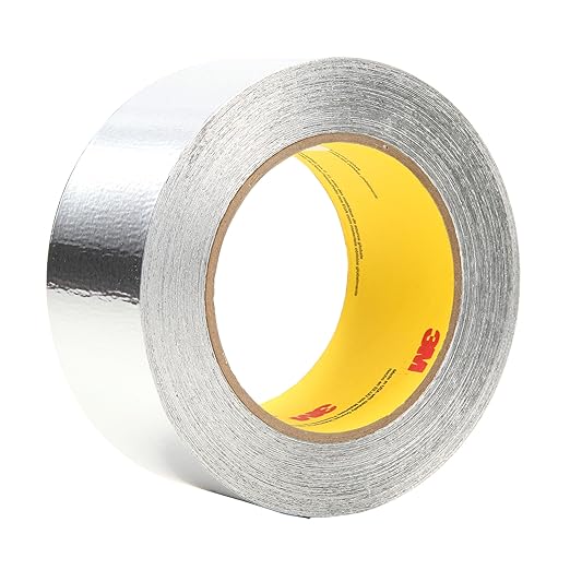 3M Aluminum Foil Tape 425, Silver, 2 in x 60 yd, 4.6 mil, 1 Roll