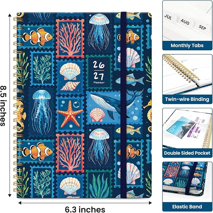 Academic Planner 2026-2027, Jul 2026-Jun 2027 Monthly & Weekly Planner