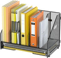 Docnest Mesh Desk File Organizer, 5 Vertical Compartment Box Sorter, Black | Features 4 removable middle dividers for custom spacing and a bottom letter tray to hold paper, mail, and documents