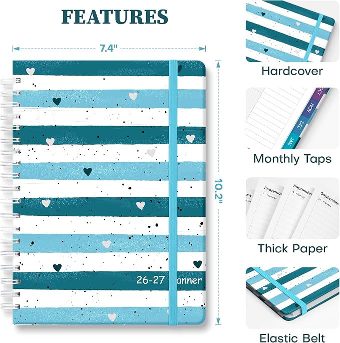 Planner 2026-2027 Weekly & Monthly Academic Planner, 7.4" x 10.2"