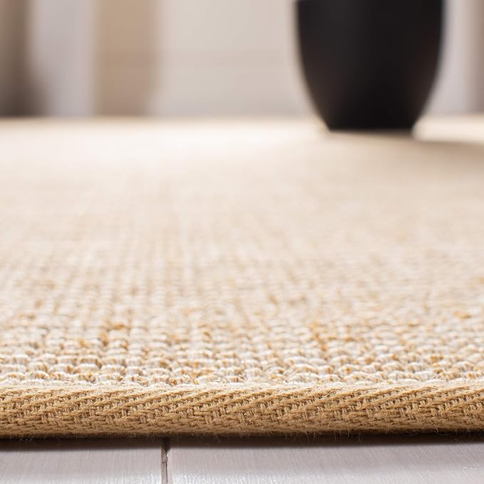 Martha Stewart x SAFAVIEH Area Rug Collection - 8' x 10', Beige & Ivory, Sisal & Jute, Farmhouse Style, Ideal for Living Room, Bedroom, Office, Dining Space (MSR9501C)