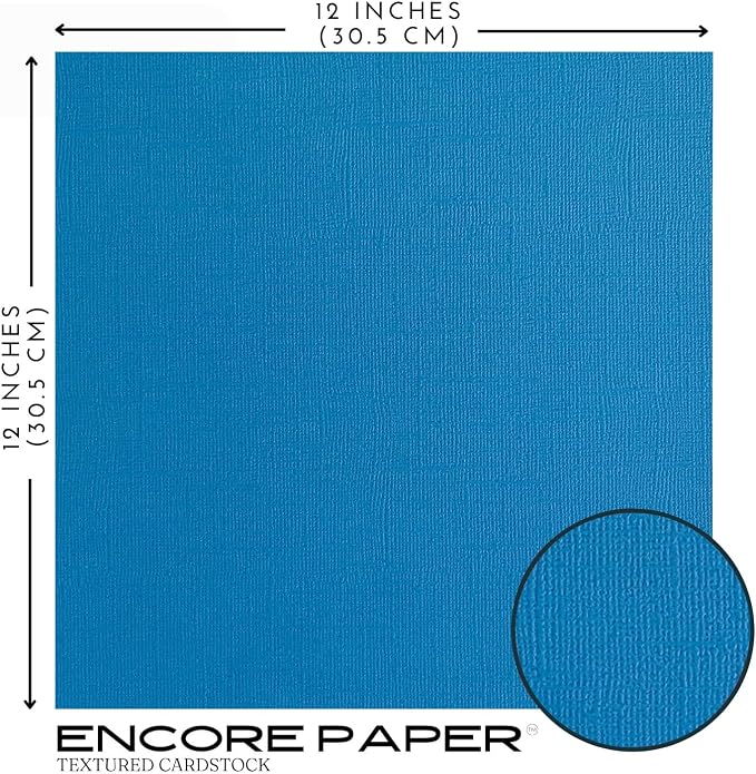 Honolulu Blue—12x12 Textured Cardstock | 80lb Textured Blue Scrapbook Paper | Premium Cardstock for Cricut Cutting | 25 Sheets