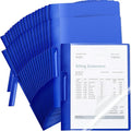 Maitys 50 Pack Durable Clear Report Covers with Clip 11 x 9 Inch Resume Portfolio Folder Letter Size Presentation Folder Transparent Front Report Blinder Interview School Business Student (Blue)