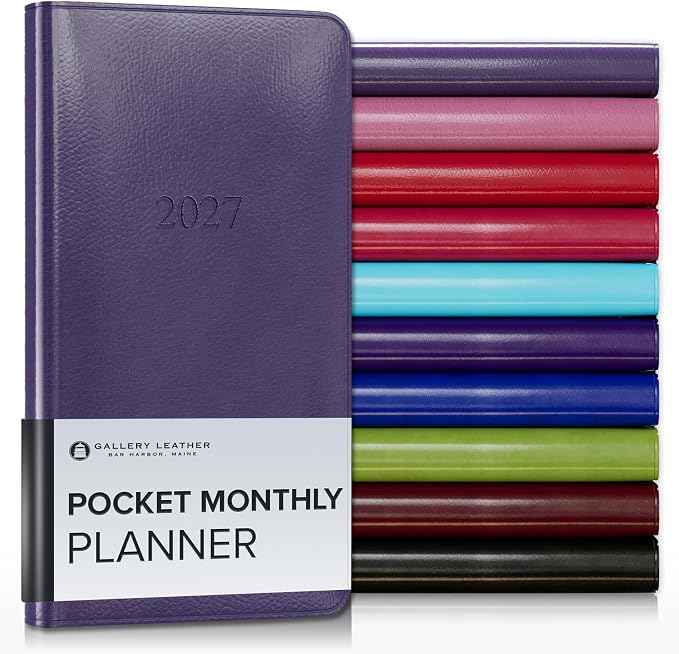 Gallery Leather Pocket Monthly Planner 2026-2027 Camden Violet