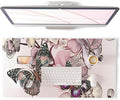 QIYI Large Mouse Pad, PU Leather Desk Blotter Protector, Waterproof Computer Desk Mat, Butterflies Keyboard Mouse Pads, Non Slip Base Home & Office Accessories, Extended Large Size 31.5" x 15.7"