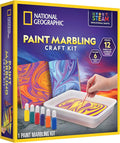 National Geographic Marbling Paint Craft Kit to Create Marble Art for Kids | Create 12 Sheets of Marble Art, Paints and Water Technique, Colorful Designs, Creative Painting Activity, Birthday Gift