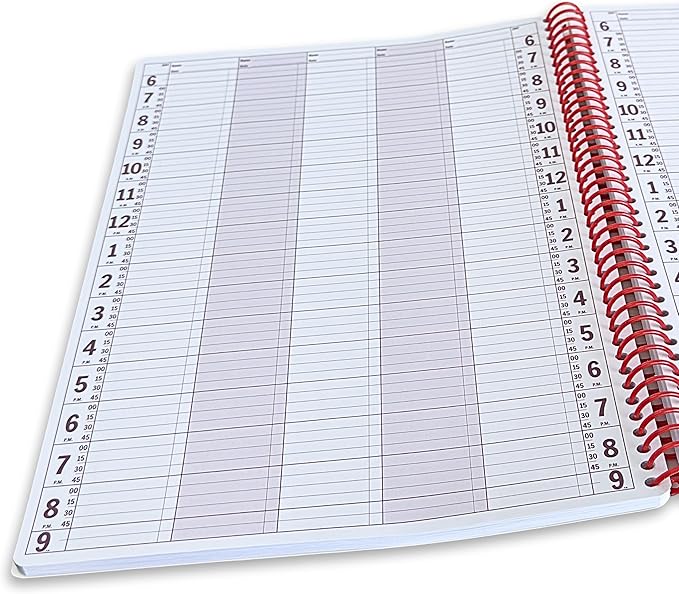 Portage Notebooks Appointment Book – Large 10" x 13.5" Undated Planner for Daily Scheduling - 5 Column Professional Daily Planner Undated for Office, Home, or Salon Use