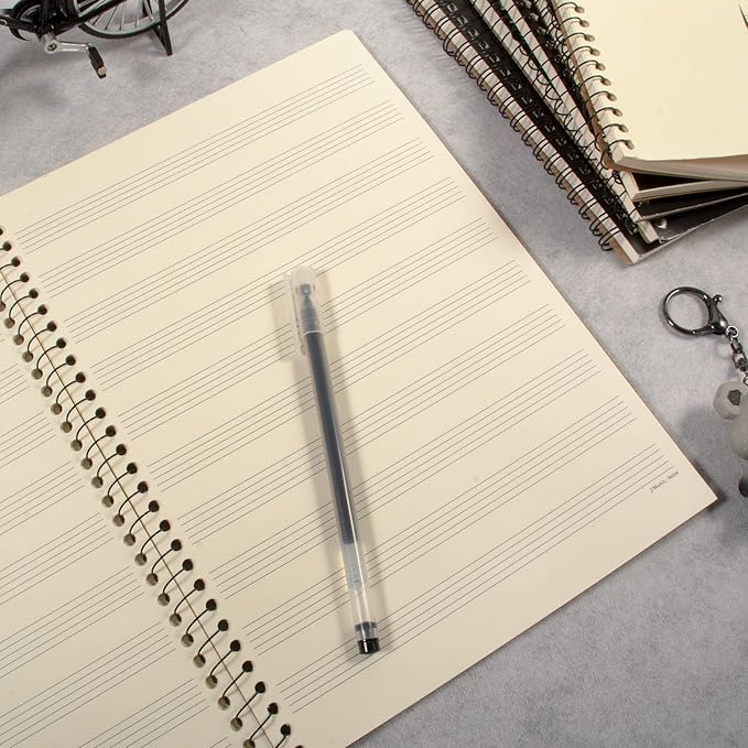 MAXCURY Blank Sheet Music Composition Manuscript Staff Paper Art Music Notebook Black 100Pages 26x19cm (Notes Family)
