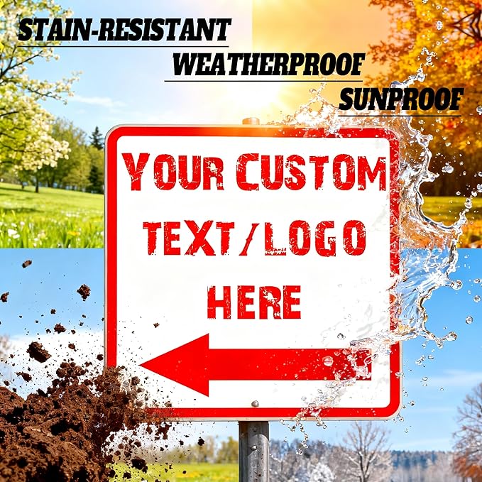 Custom Square Outdoor Signs - 10 * 10 inches - UV-resistant, for parks、 community areas、supermarket