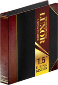 Performore Professional Luxor 3 Ring Binder 1.5 Inch Locking Slant Angle D-Rings, Maroon Turned Edge Flat, Durable Heavy Duty Presentation Folder Binder for Documents Paper Files Projects
