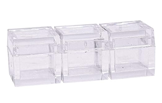 5pcs Acrylic Box Trays for 10mm 0.39" Element Cubes Clear Case Periodic Table Bracket for Elements Collections Science Education Displays