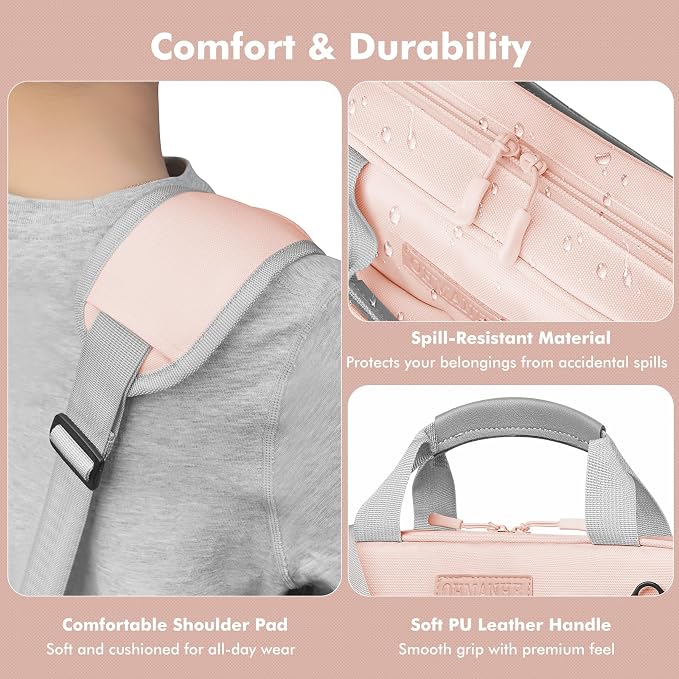 3-Ring Zipper Binder Organizer with Shoulder Strap, 2 Inch Binder | 500 Sheets Zip Up Binder Bag with Multiple Pockets & Storage, Laptop, Books Organizer for School Students and Teachers
