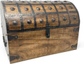 Nautical Cove Treasure Chest Keepsake and Decorative Wood Box (XXX-Large 16x11x11) - Storage Box, Wooden Box with Hinged Lid, Rustic Storage, Pirate Storage Box, Vintage Wooden Chest