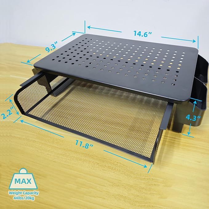 Monitor Stand Riser, Metal Laptop Stand, VMMR01-WDB