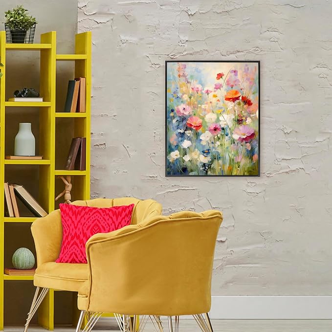 'Wildflower Breeze Impression'| Framed Giclee Art | Stupell Industries | Black, 24 x 30 Inches, Easy to Hang and Sturdy, Made in USA, by Creative Studio