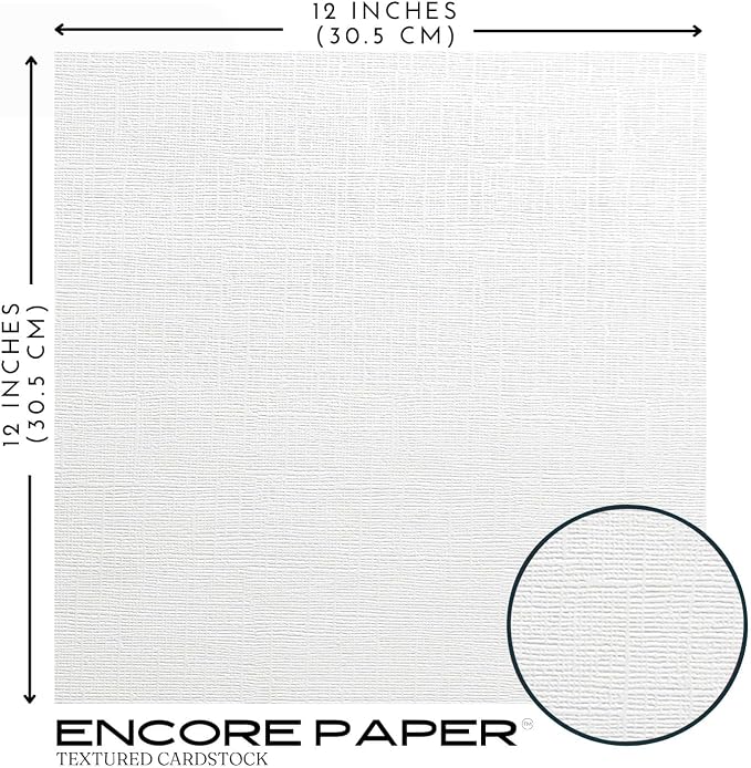 Alabaster—12x12 Textured Cardstock | 80lb Textured White Scrapbook Paper | Premium Cardstock for Cricut Cutting | 25 Sheets