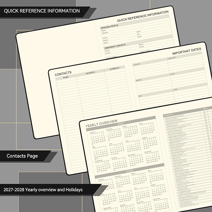 Vondafe 2027 Planner Weekly and Monthly, Jan. 2027 - Dec. 2027, 9" x 11"