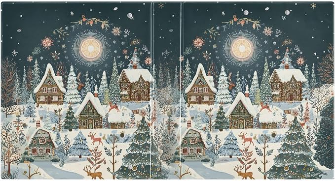 3 Ring Binder Christmas House Winter 1.5 inch Binders Three Ring Binders with Clipboard Fit 8.5'' x 11'' Paper 3 Interior PVC Clear Pockets for Office Supplies