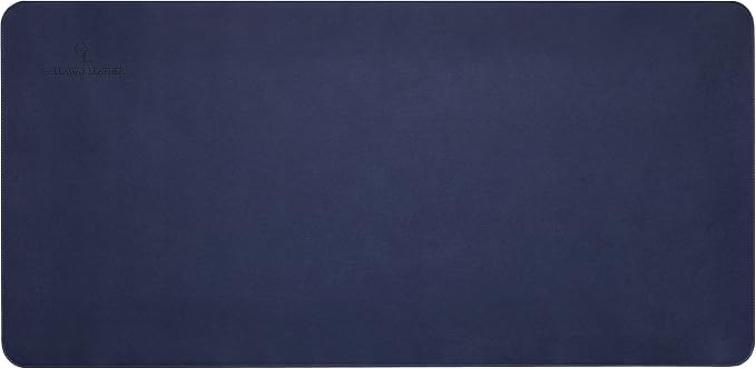 Gallaway Leather Desk Mat,Desk Writing Pad - Office Desk Pad, Large 36" x 17" Navy Blue, Desk Mats on Top of Desks, Gift Ready Elegant Computer Desk Mat Desk Cover Desk Pad Protector PU Leather