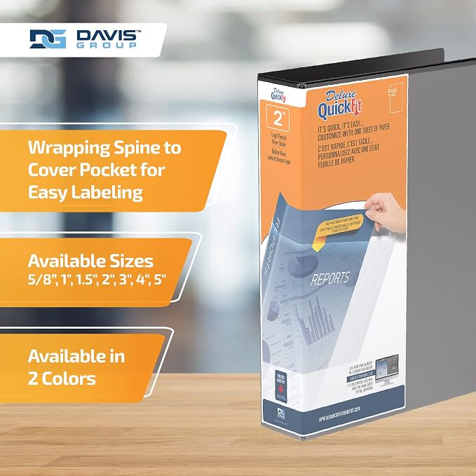 QuickFit Single Heavy-Duty 8 1/2" x 14" Portrait Legal Binder, 3-Ring Binder, D Ring, Made in Canada, 2 Inches