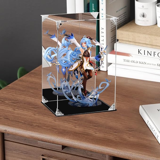 Acrylic Display Case Clear Action Figure Display Case with Mirrored Back, Dustproof Protection Display Box Alternative Glass Case for Collectibles Figures Models Doll Toys (8x8x12 inch; 20x20x30cm)
