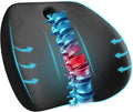 Skechers Lumbar Support Pillow for Office Chair,Memory Foam Lumbar Pillow,Lower Back Pain Relief Lumbar Pillow,Ergonomic Design Back Support Pillow for Office Chair,Car,Home,Travel,Black
