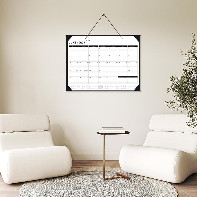 2027 Desk Calendar - JAN. – DEC. 2027, 22" x 17", Large Desk Calendar 2027 | 12 Monthly Large Desk/Wall Calendars 2-in-1, Corner Protector, Desk Pad, Large Ruled Blocks