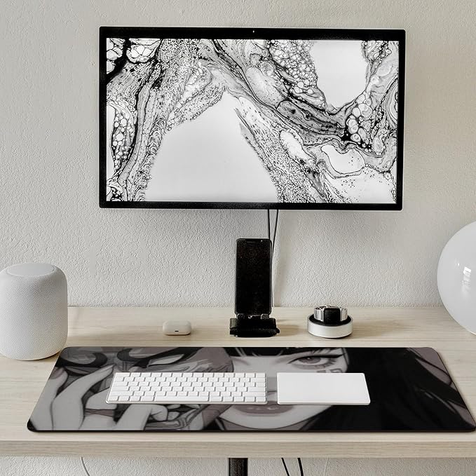 Large Mouse Pad Gaming Mousepad Female Samurai Anime Girl Cool Retro Japanese Desk Mat Big Mousepad Extended Keyboard Computer Pad Office Desk Organizers and Accessories 40x90cm, Style
