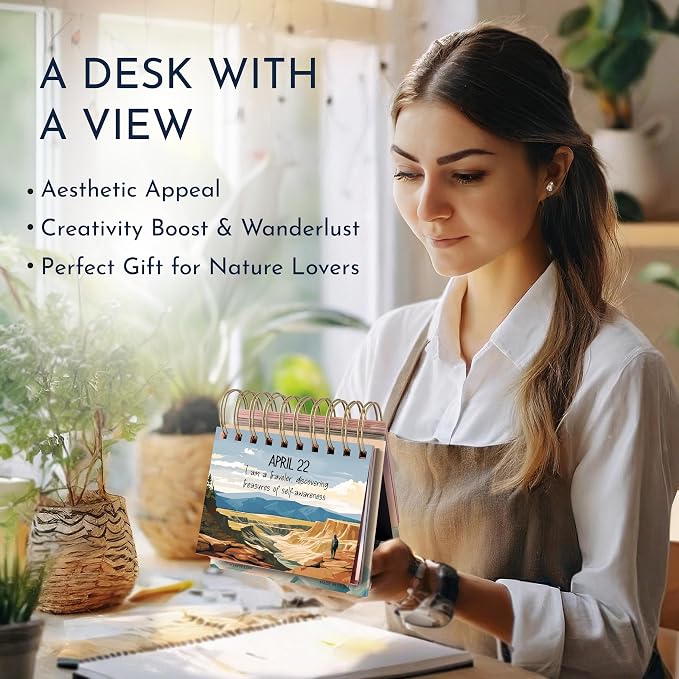 Daily Affirmations for Women, Perpetual Desk Calendar, 366 Positive Quotes | Inspirational Self Care Gifts for Women, Perpetual Flip Desk Calendar, Motivational Office Accessories, Personal Growth