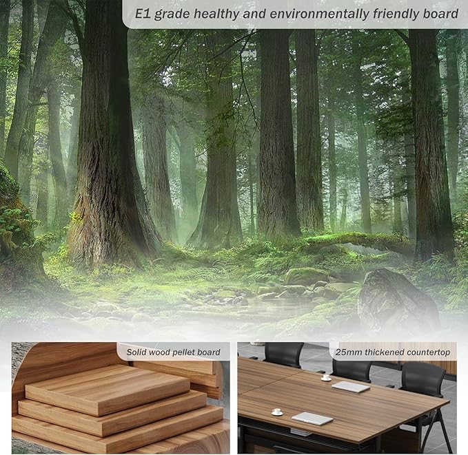 Foldable Conference Table,Modern Mobile Meeting Table with Silent Wheels,Mobile Training Tables for Training Rooms,Rolling Conference Room Tables for Office,Classroom (6pack 70.8 * 21.6 * 29.5)