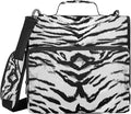 Fisyme White Tigers Print Zipper Binder 3 Ring with Zipper and Shoulder Strap Large Capacity Multi-Pocket Binder Organizer