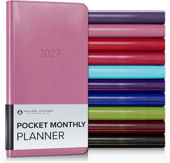 Gallery Leather Pocket Monthly Planner 2026-2027 Camden Orchid