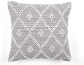 Lush Decor Adelyn Decorative Throw Pillow Cover, 20" W x 20" L, Light Gray - Square Pillow - Gray Diamond Pillow - Textured Pillows - Hygge Decor - Farmhouse Throw Pillows For Bed, Couch, Or Chair