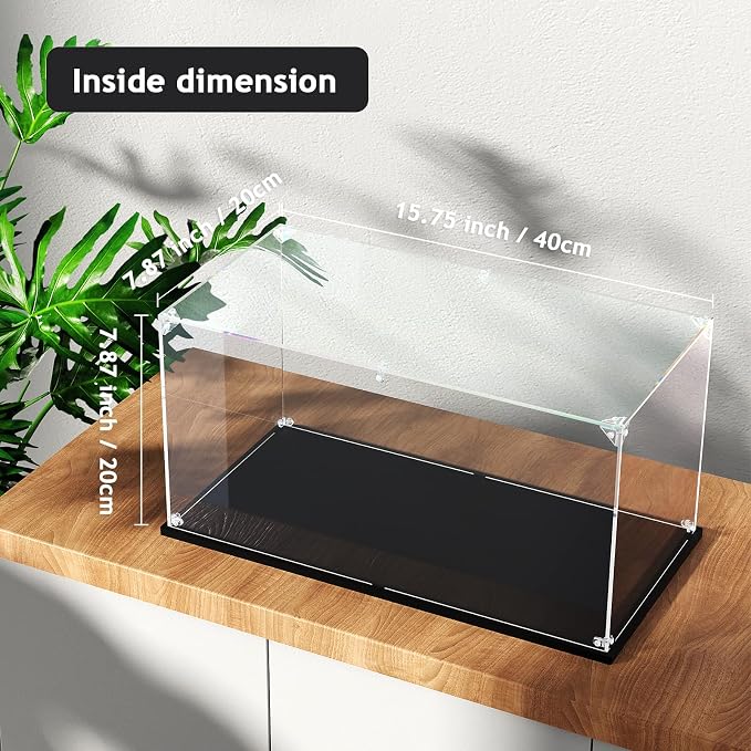 Clear Acrylic Display Case, Easy Assembly Large Showcase Box(16x8x8 inch) | dofopo Dust Protection Case for Action Figures and Dolls, Alternative Glass Box for Collectibles Commemorative Gifts