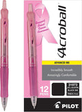 PILOT Acroball Colors Advanced Ink Pens, Pink Ink, 0.7mm, 12-Count