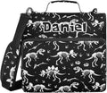 Custom Dinosaur Skull Black Pattern 3 Ring Zipper Binder with Shoulder Strap & Handle 1.5 Inch D-Ring Zippered Bag with Multiple Pocket, Personalized Binder Organizer for School or Office