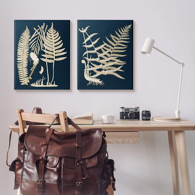 Stupell Industries 'Modern Layered Vegetation Natural Leaves', 2pc Canvas Art Set 2, 24 x 30 Inches, Easy to Hang and Sturdy, Made in USA, by Piddix | Stupell Industries | 24 x 30 Inches, Easy to Hang and Sturdy, Made in USA, by Piddix