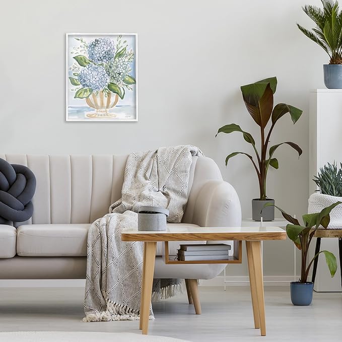 'Serena Pastel Hydrangea Bouquet'| Framed Giclee Art | Stupell Industries | White, 11 x 14 Inches, Easy to Hang and Sturdy, Made in USA, by Haley Knighten