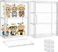 Attelite Acrylic Display Cases for Collectibles 2 Pack Wall-Mounted Desktop | Clear Showcase for Figures, 2 Adjustable Dividers, 3 Layer Acrylic Box, Tool-free Assembly, Magnetic Door, Stackable