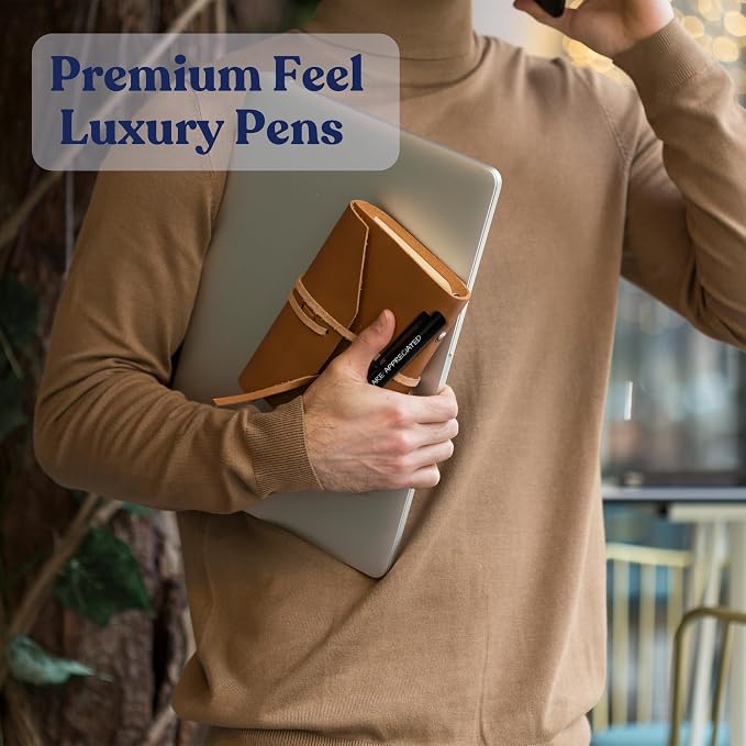 MESMOS 3pk Luxury Metal Ballpoint Pens, German-Made Ink, Teacher Appreciation Gifts Ideas, Teacher Gifts, Teachers Supplies, Thank You Gift for Men, Cool Desk Accessories, Nice Pens for Mens
